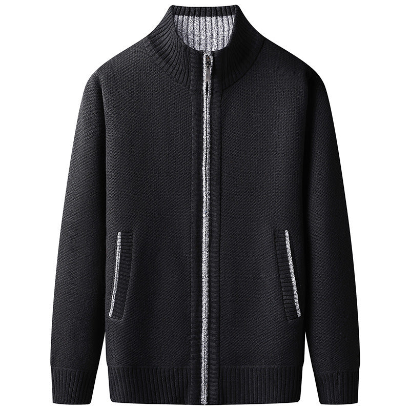 Herrenstrickjacke Aidan: robust, mit Stehkragen
