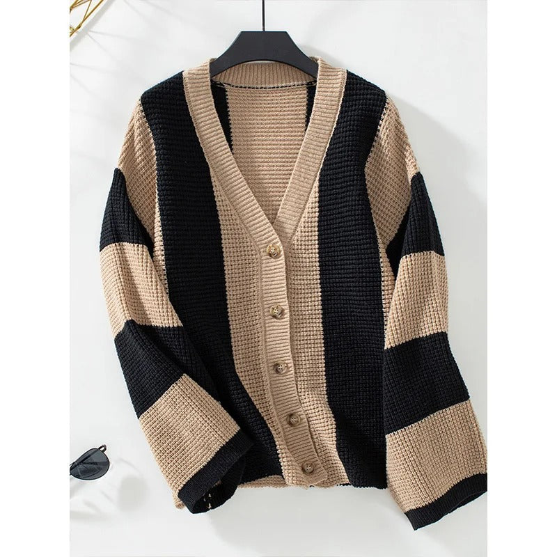 Stilzeits | Gestreifter Oversized-Strickcardigan