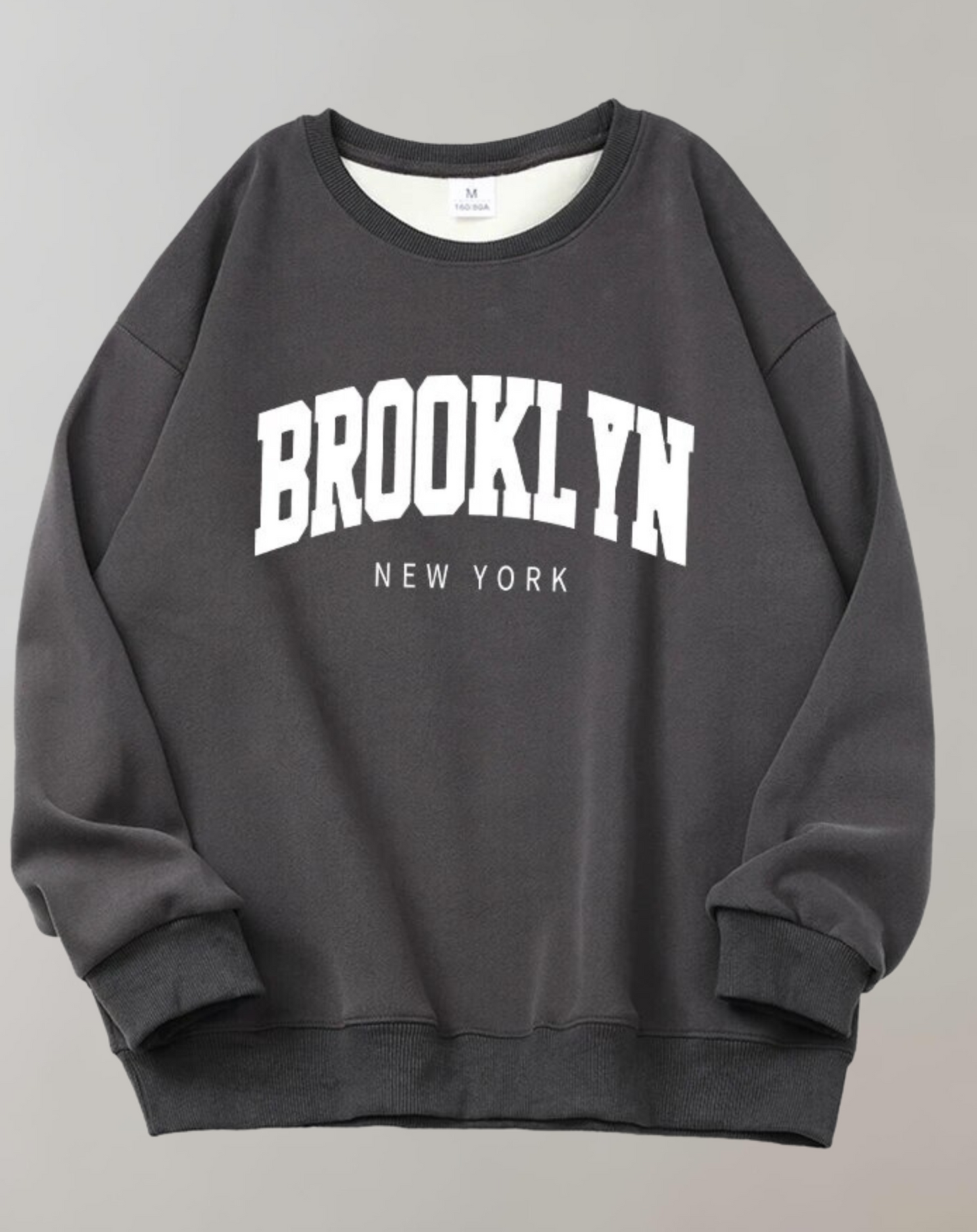 Sweatshirt with Brooklyn Letter Print by Fudus