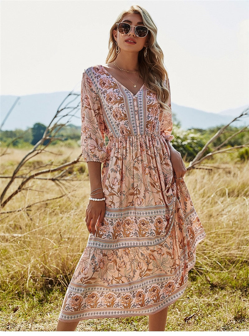 Donata: Entspanntes Boho-Kleid
