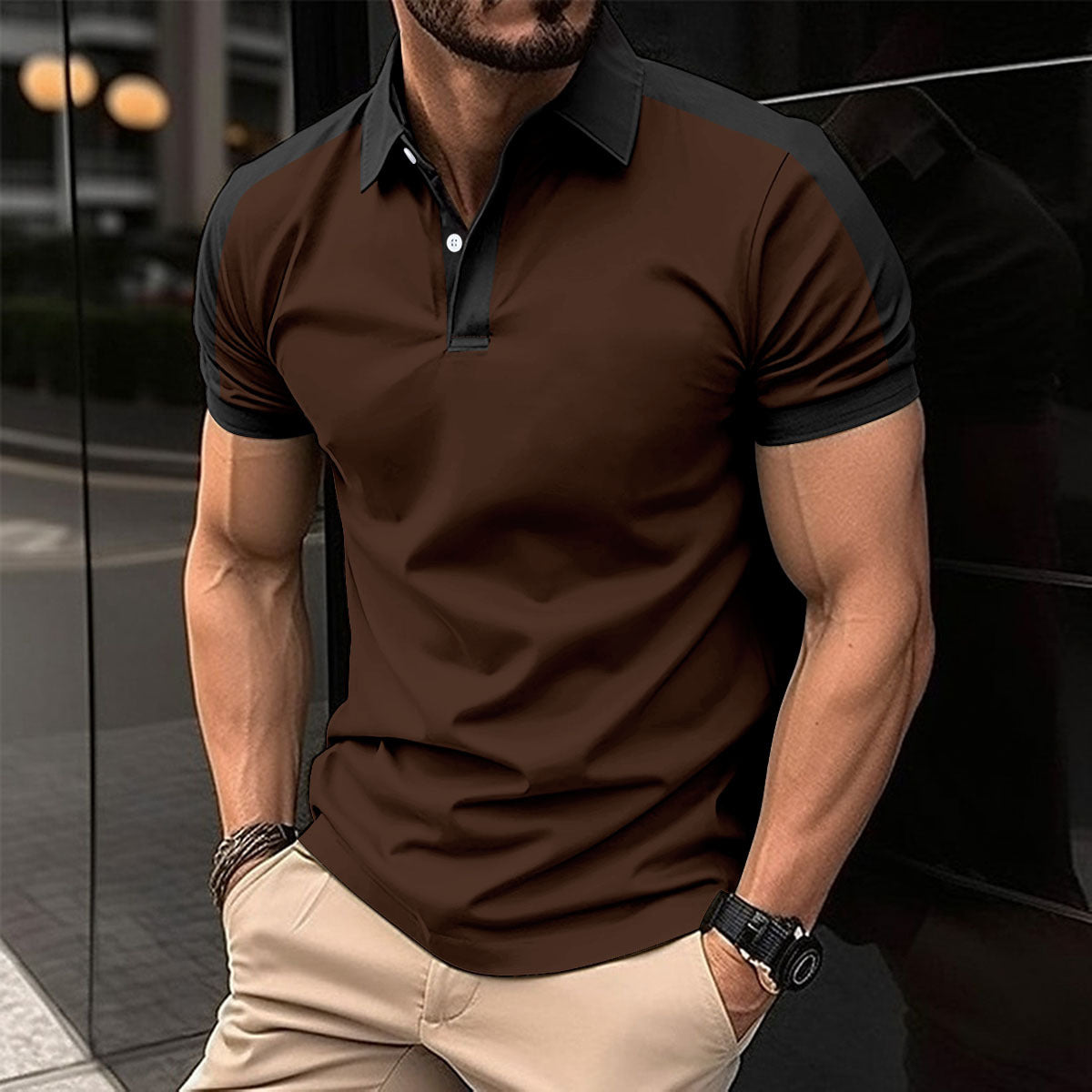 Sommerliches Herren Poloshirt mit kurzen Ärmeln für Business Casual