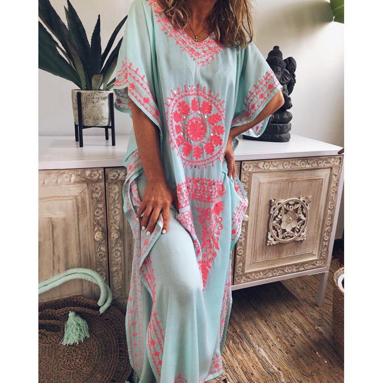 Fudus Boho Maxidress mit V-Ausschnitt