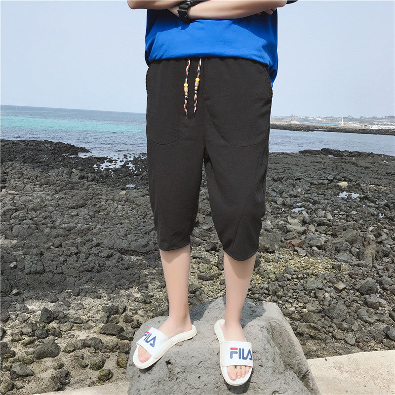 Herren lässige Leinenhose mit elastischem Bund und praktischen Taschen Stilzeits