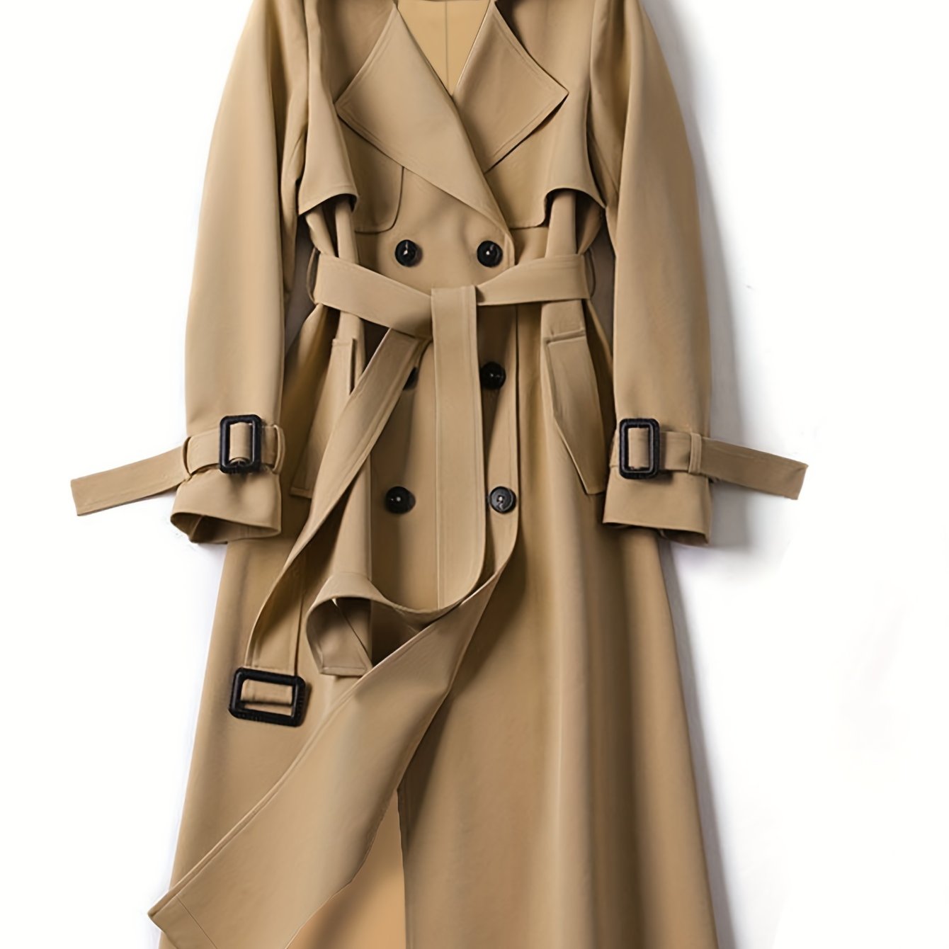 Damen Eleganter Trenchcoat - Zweireihiges Design mit Gürtel