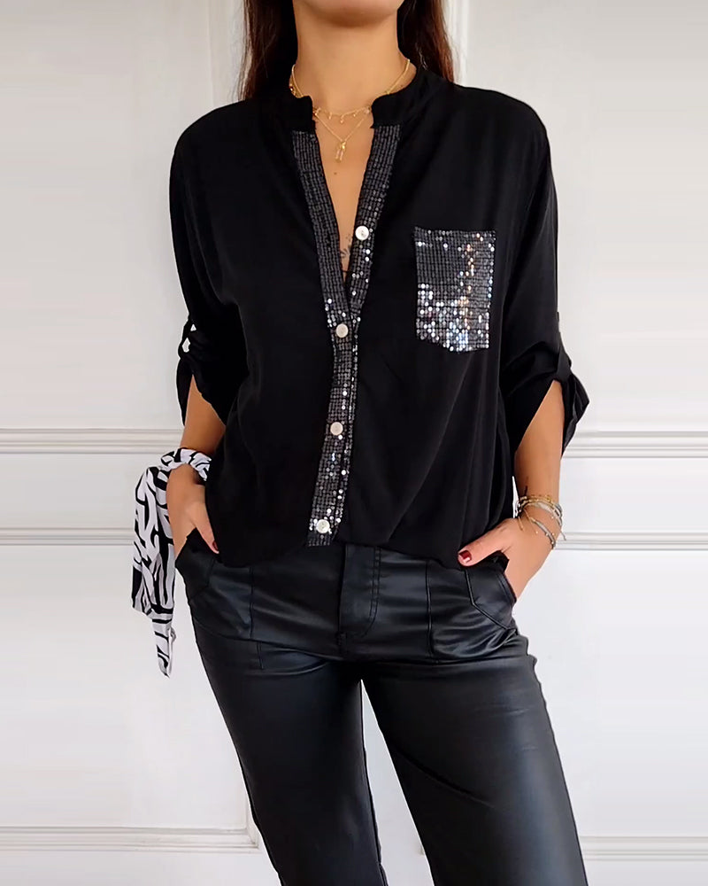 Stilzeits | Stilvolle Bluse mit Glimmer Nicht Spezifiziert Elegant und Strahlend