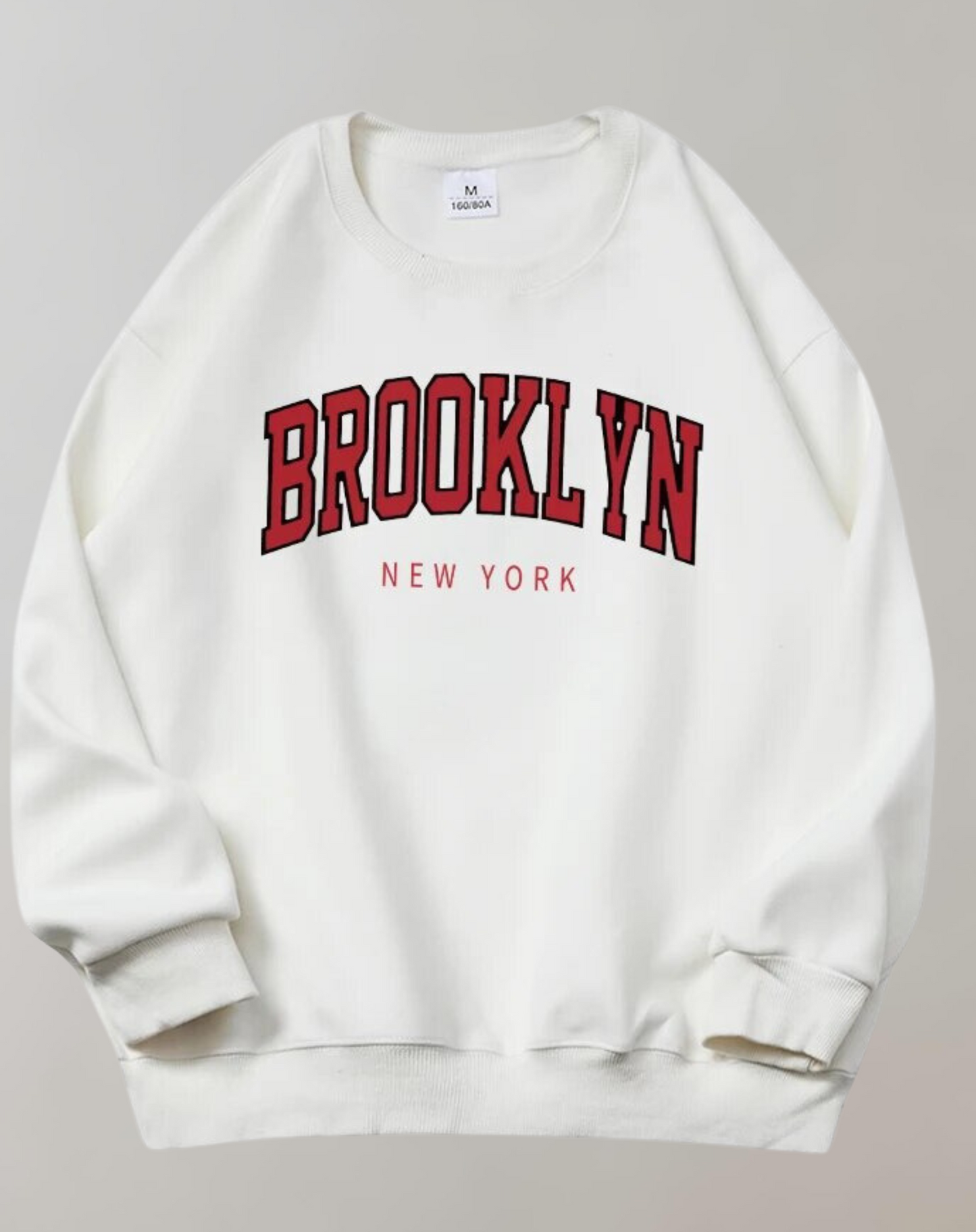 Sweatshirt with Brooklyn Letter Print by Fudus