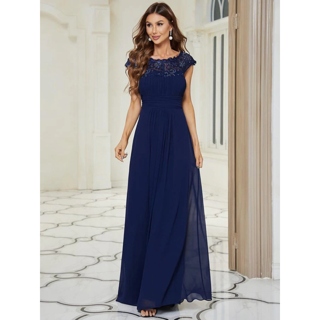 Damen Abendkleid Mit Rundhalsausschnitt | Maxi