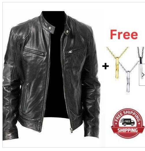 Nigel: Herren-Zip-Jacke aus veganem Leder