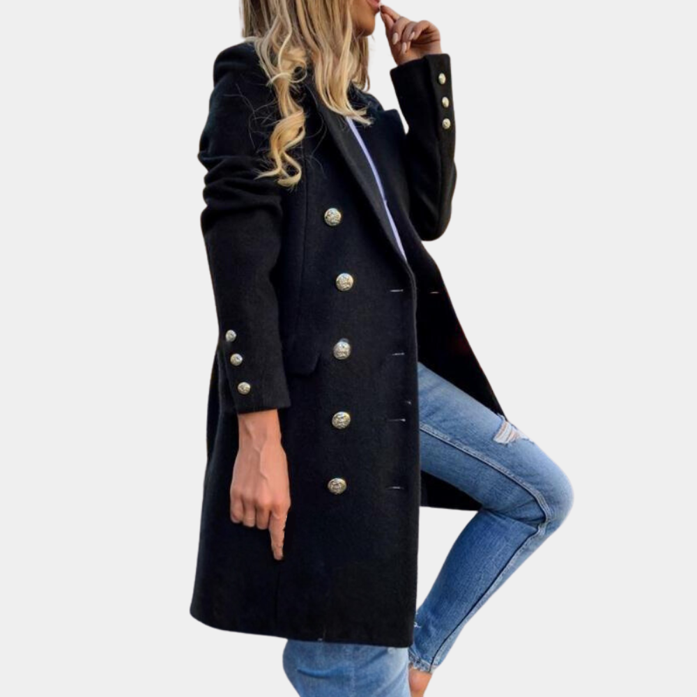 Stilzeits | Zweireihiger Trenchcoat für Damen - Knopfdetails