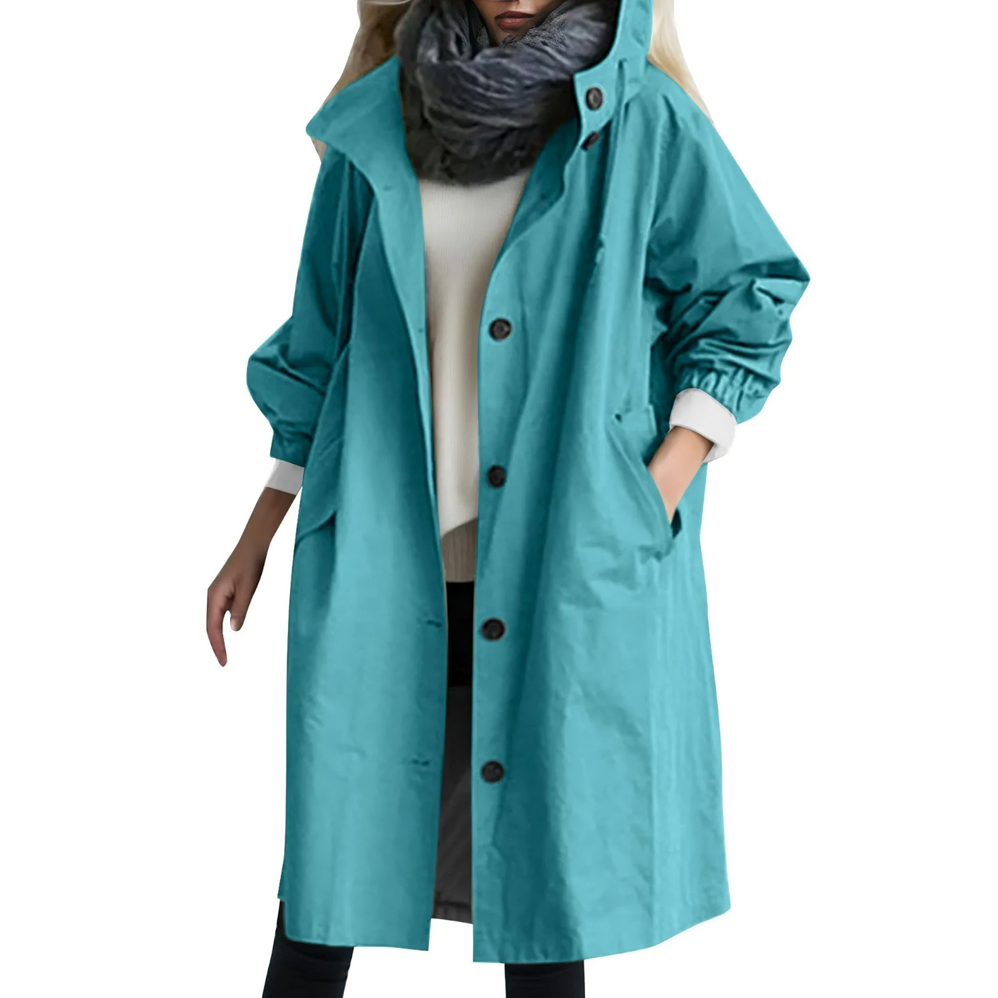 Stilzeits | Winddichtes Damen-Trenchcoat mit Kapuze