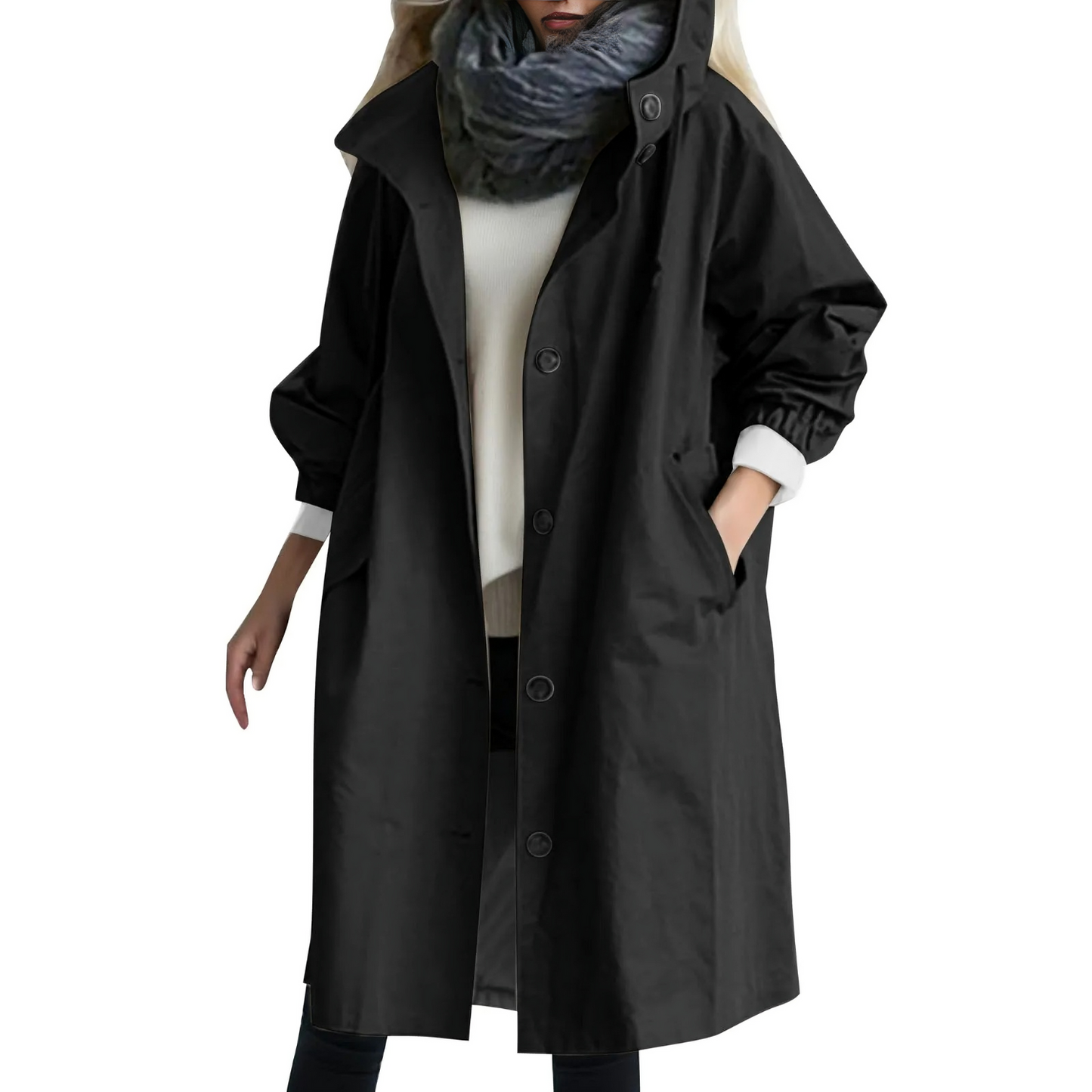 Stilzeits | Winddichtes Damen-Trenchcoat mit Kapuze