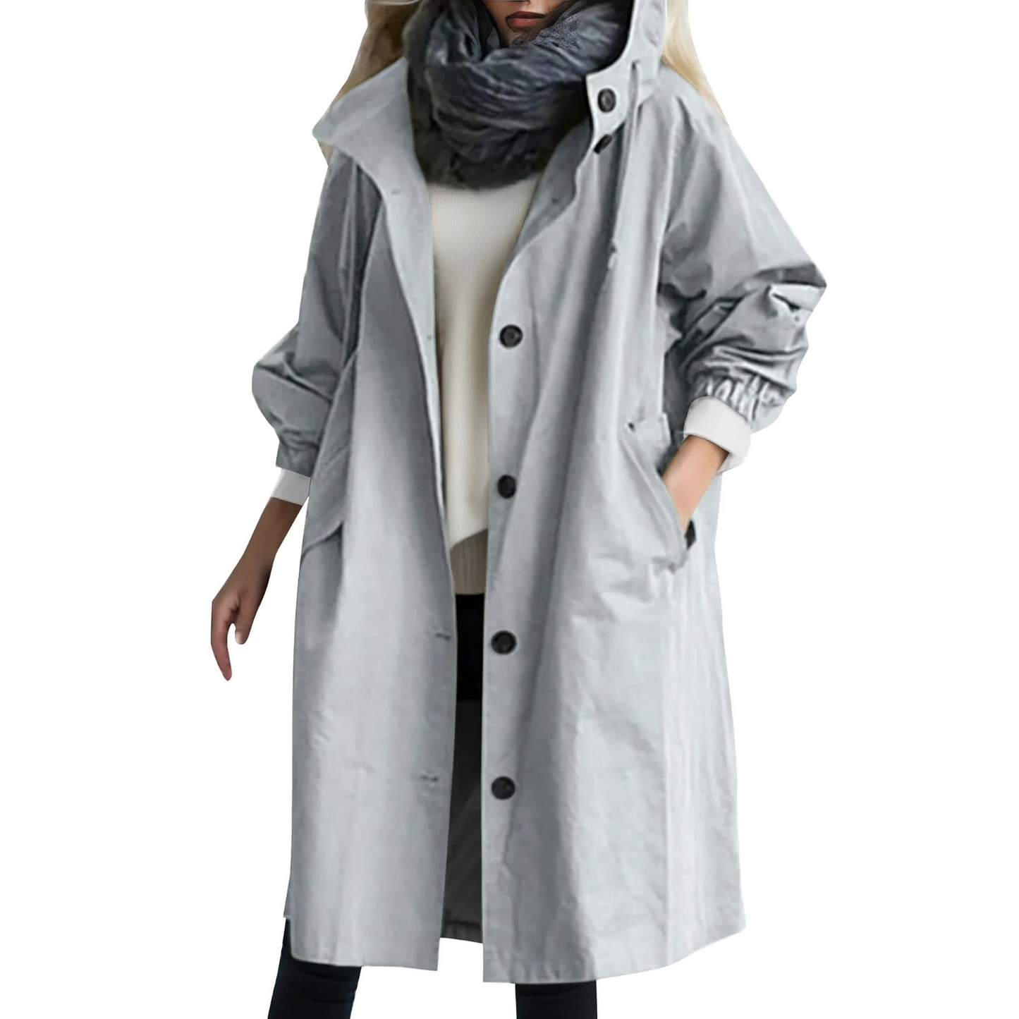 Stilzeits | Winddichtes Damen-Trenchcoat mit Kapuze