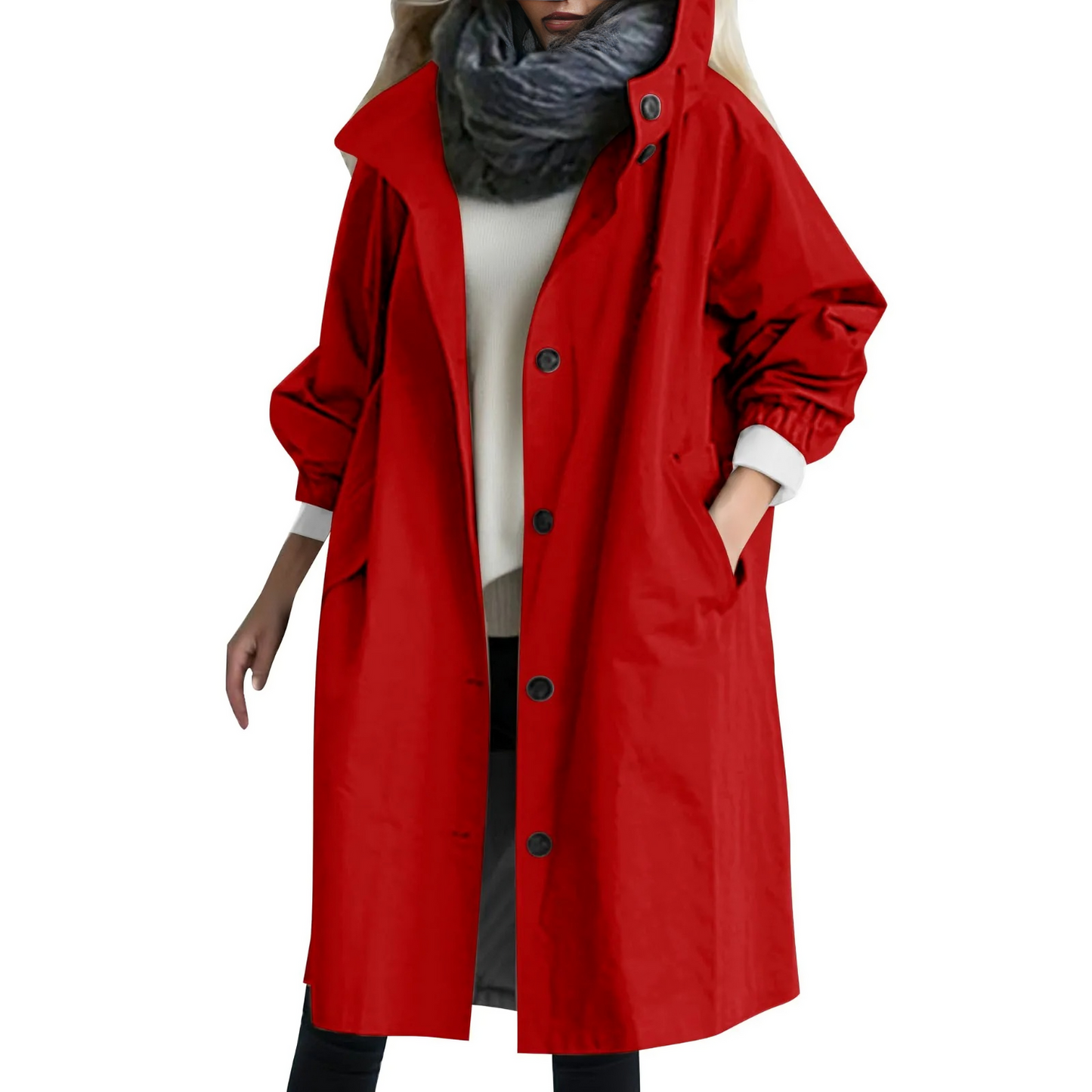 Stilzeits | Winddichtes Damen-Trenchcoat mit Kapuze