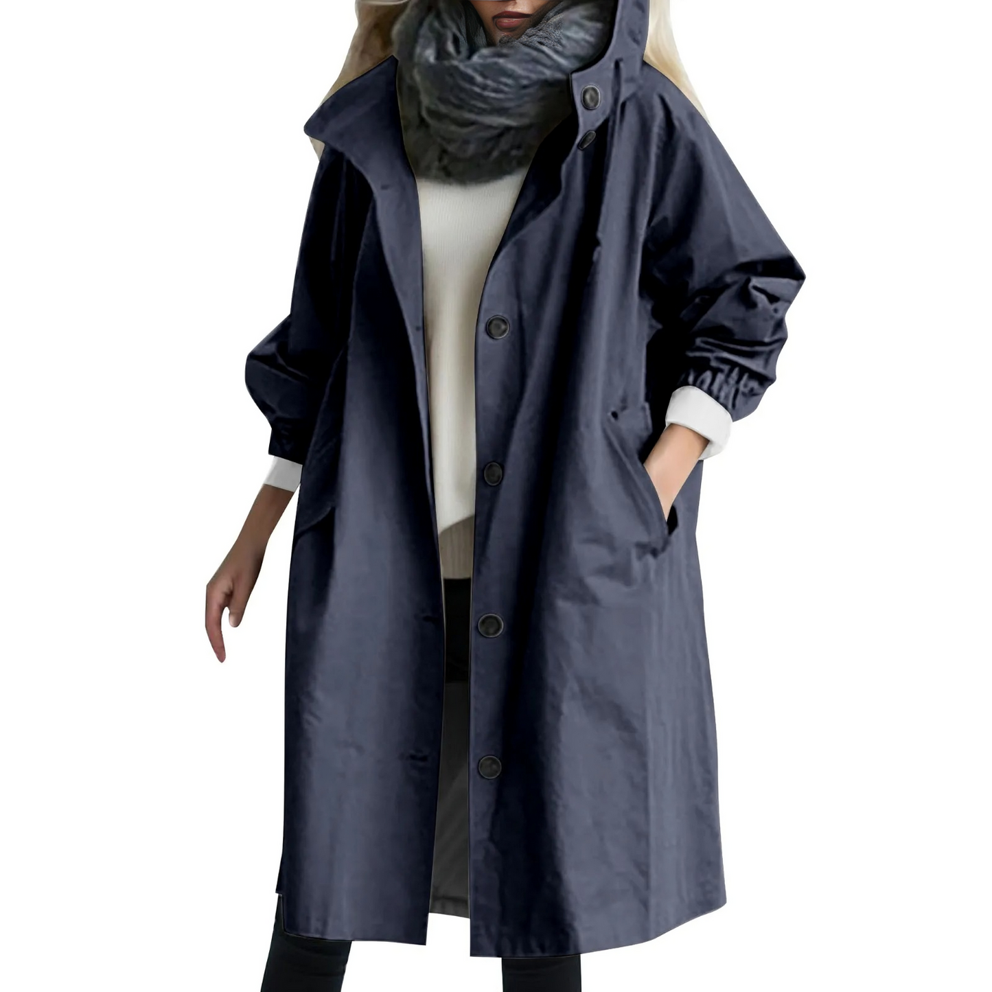Stilzeits | Winddichtes Damen-Trenchcoat mit Kapuze