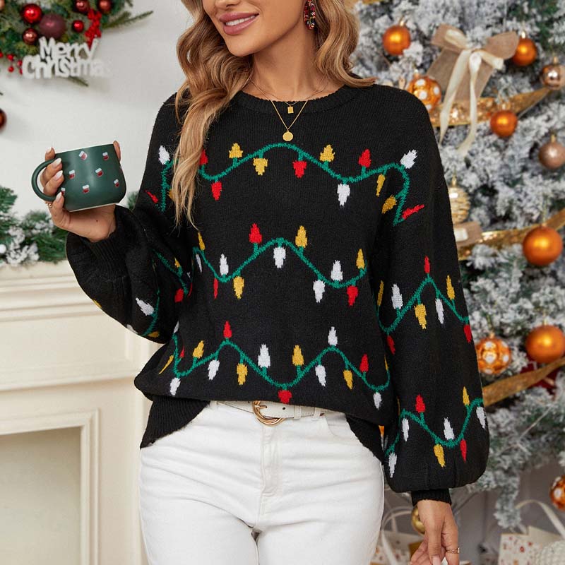 Stilzeits | Weihnachtlicher Strickpullover Mit Verspieltem Muster
