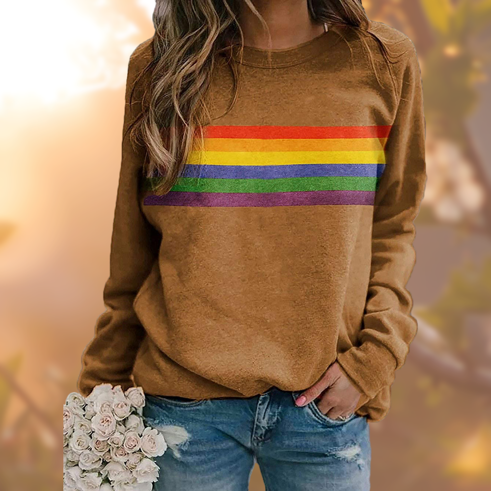 Stilzeits | Weicher Baumwollpullover Mit Regenbogenstreifen