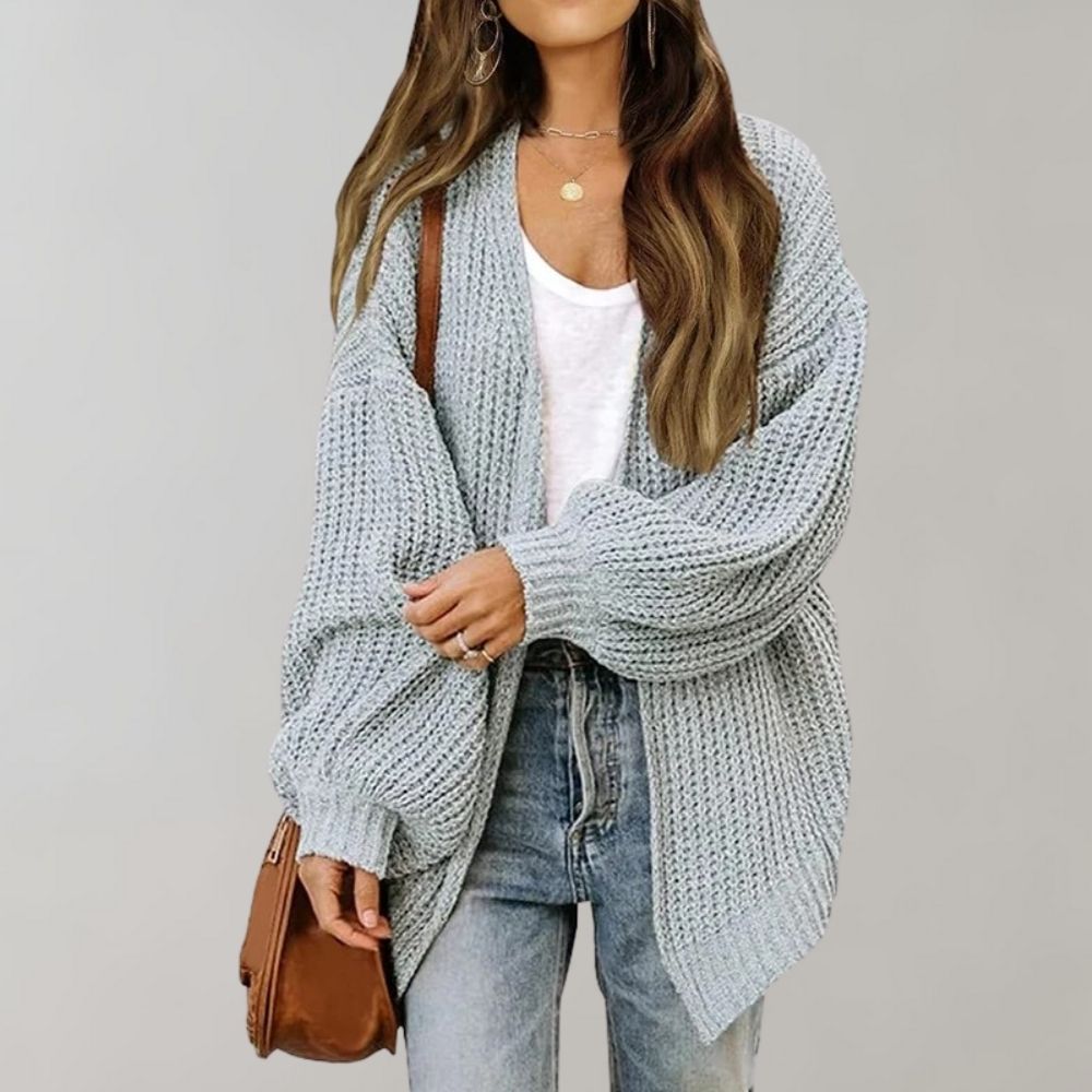 Oversized-Strickjacke für Damen – warmer Stil mit offener Vorderseite