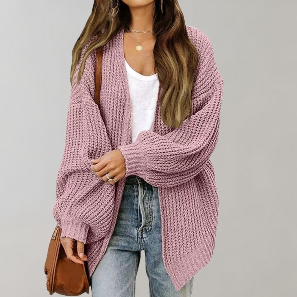 Oversized-Strickjacke für Damen – warmer Stil mit offener Vorderseite
