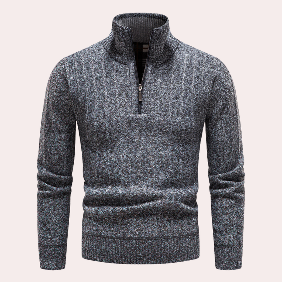 Stilzeits | Herrenpullover mit Rollkragen und Reißverschluss