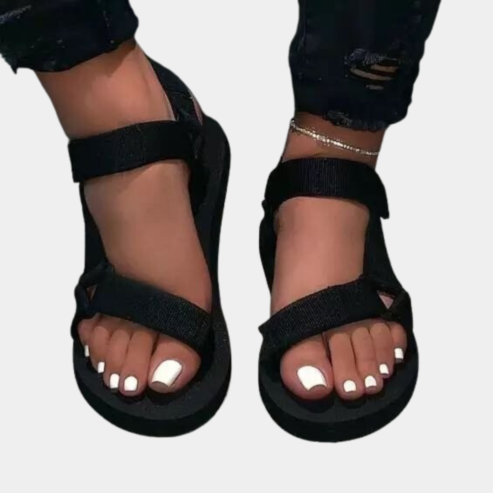 Stilvolle Damen-Sandalen mit lebendigen Farbblöcken