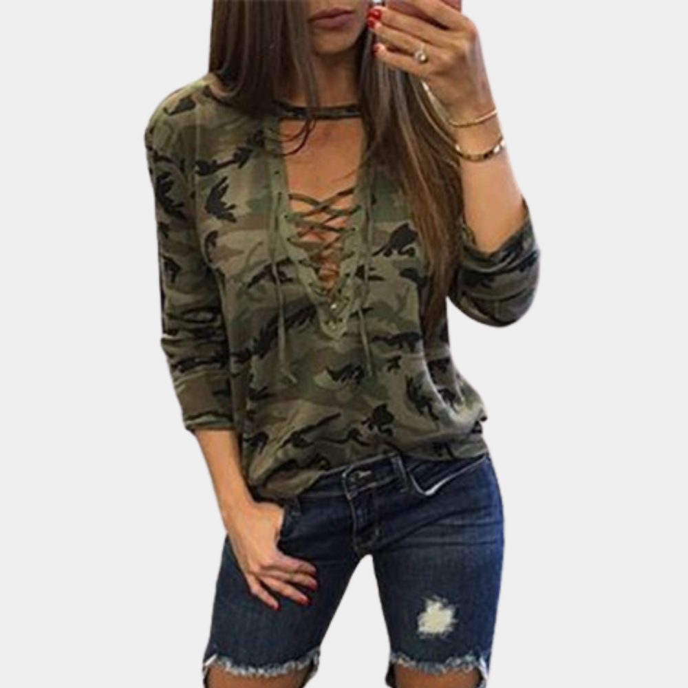 Trendiger Camouflage-Pullover: elegant und bequem im Sidonia-Stil