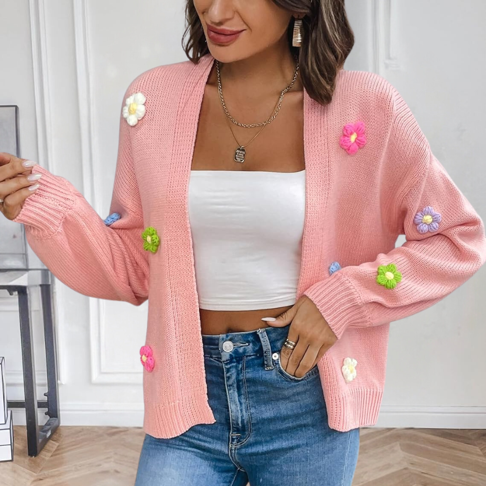 Stilzeits | Damenjacke mit 3D Blumen – Maribel