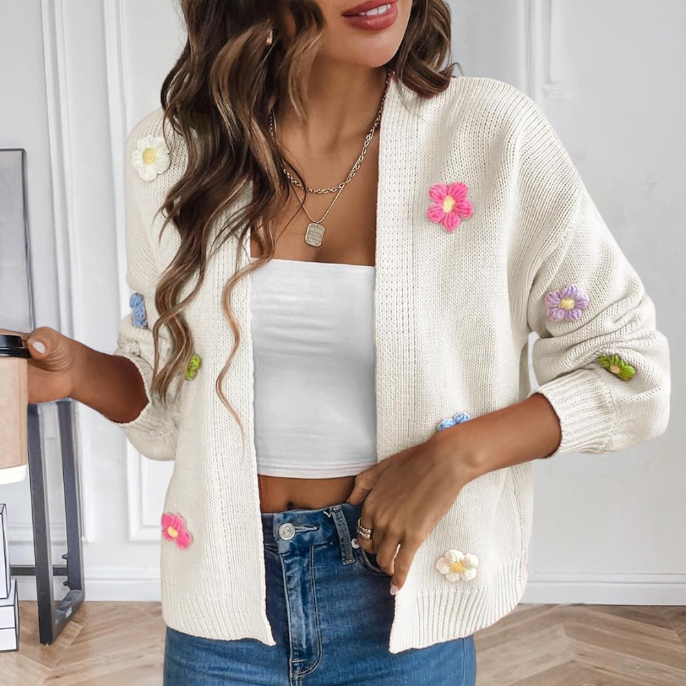 Stilzeits | Damenjacke mit 3D Blumen – Maribel