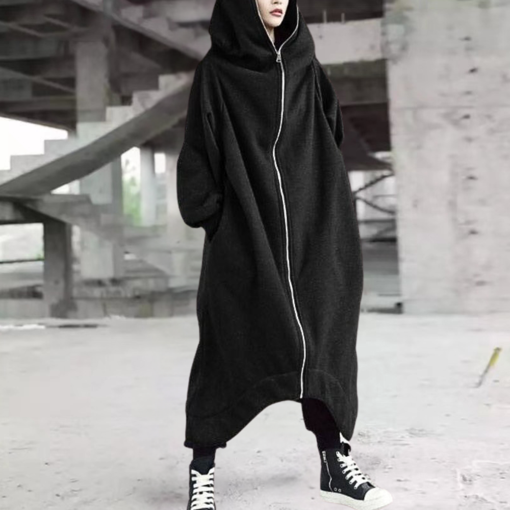 Stilzeits | Damenmantel mit Kapuze und Reißverschluss – Gemütliche Eleganz für jede Saison