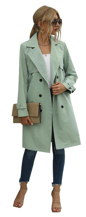 Stilzeits | Lange Trenchcoat mit Taillengürtel und Knöpfen