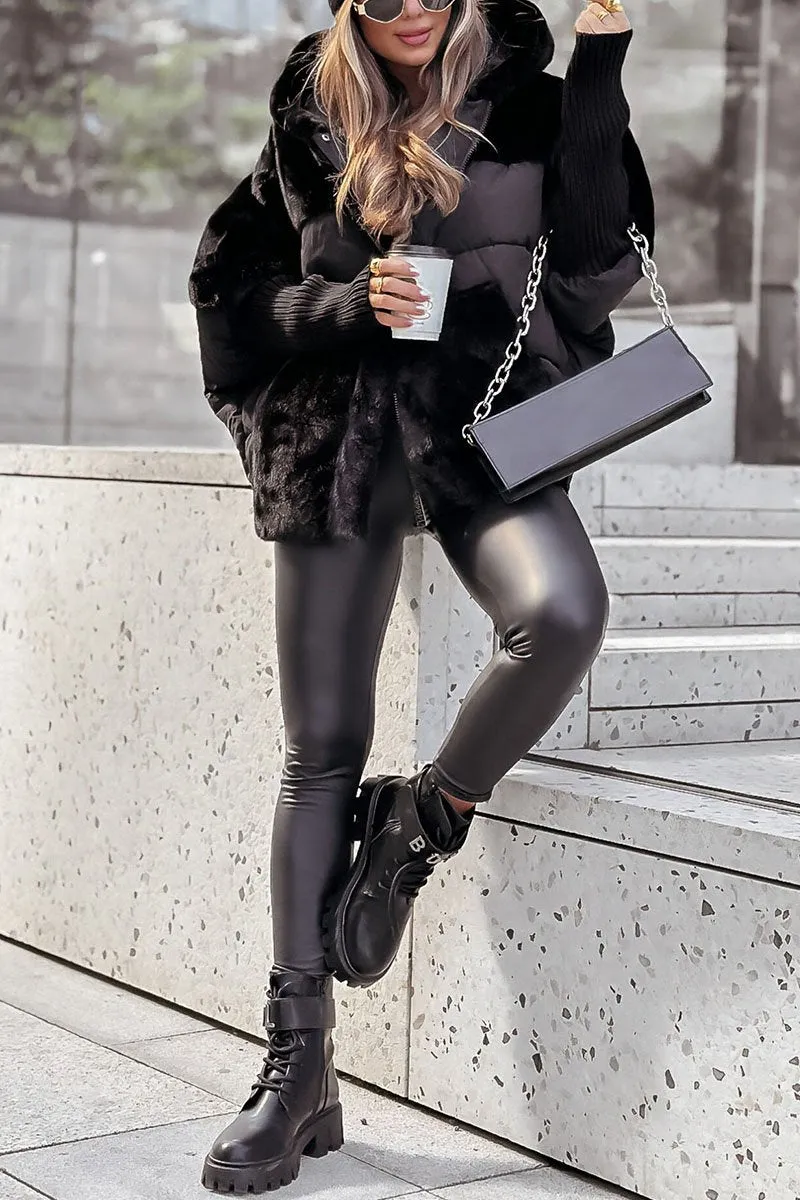 Stilzeits | Winterjacke Gefüttert Übergröße, mit Kapuze und Rippe