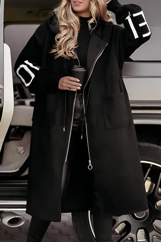 Stilzeits | Winterjacke Lang Gefüttert, mit Kapuze und Strickärmeln