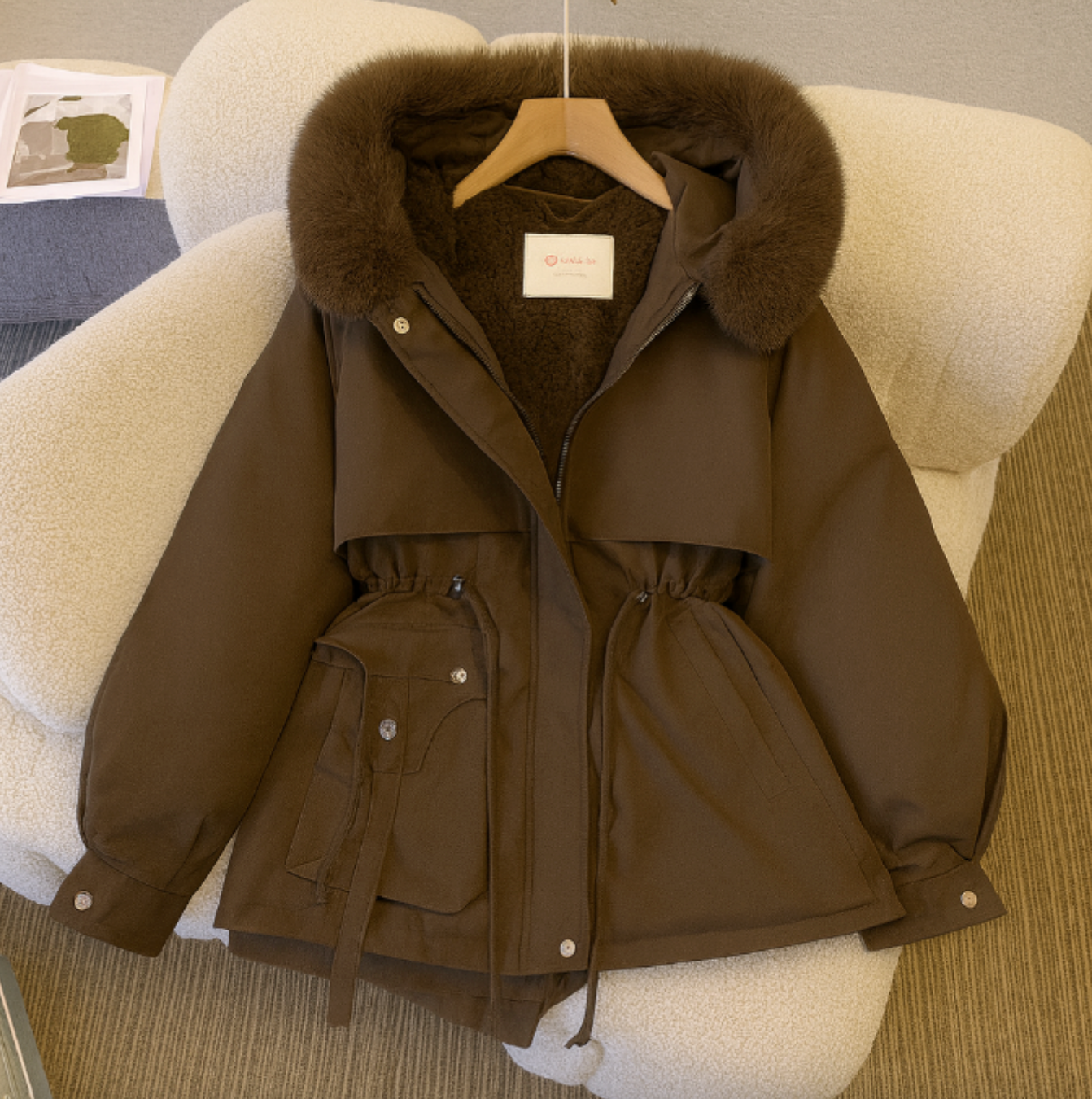 Stilzeits | Winterjacke mit gefütterter Kapuze und Zugband, Warm