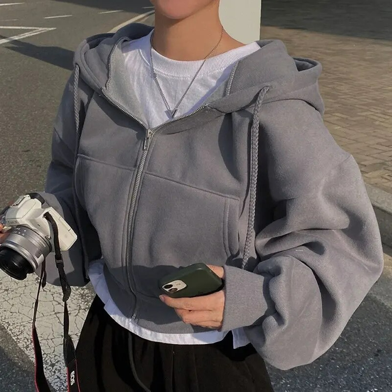 Damen Hoodie Mit Reißverschluss | Übergroß