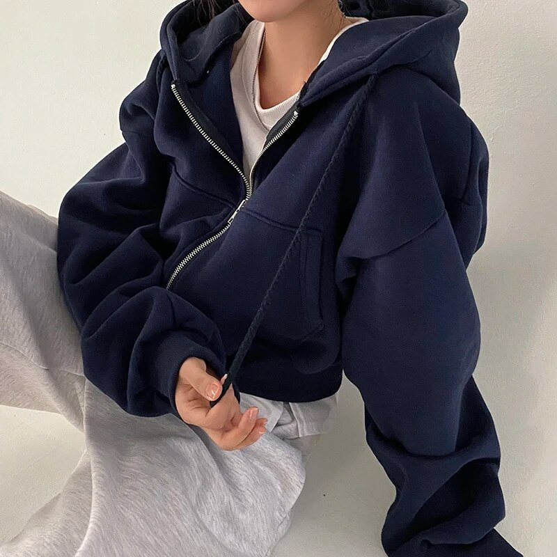 Damen Hoodie Mit Reißverschluss | Übergroß