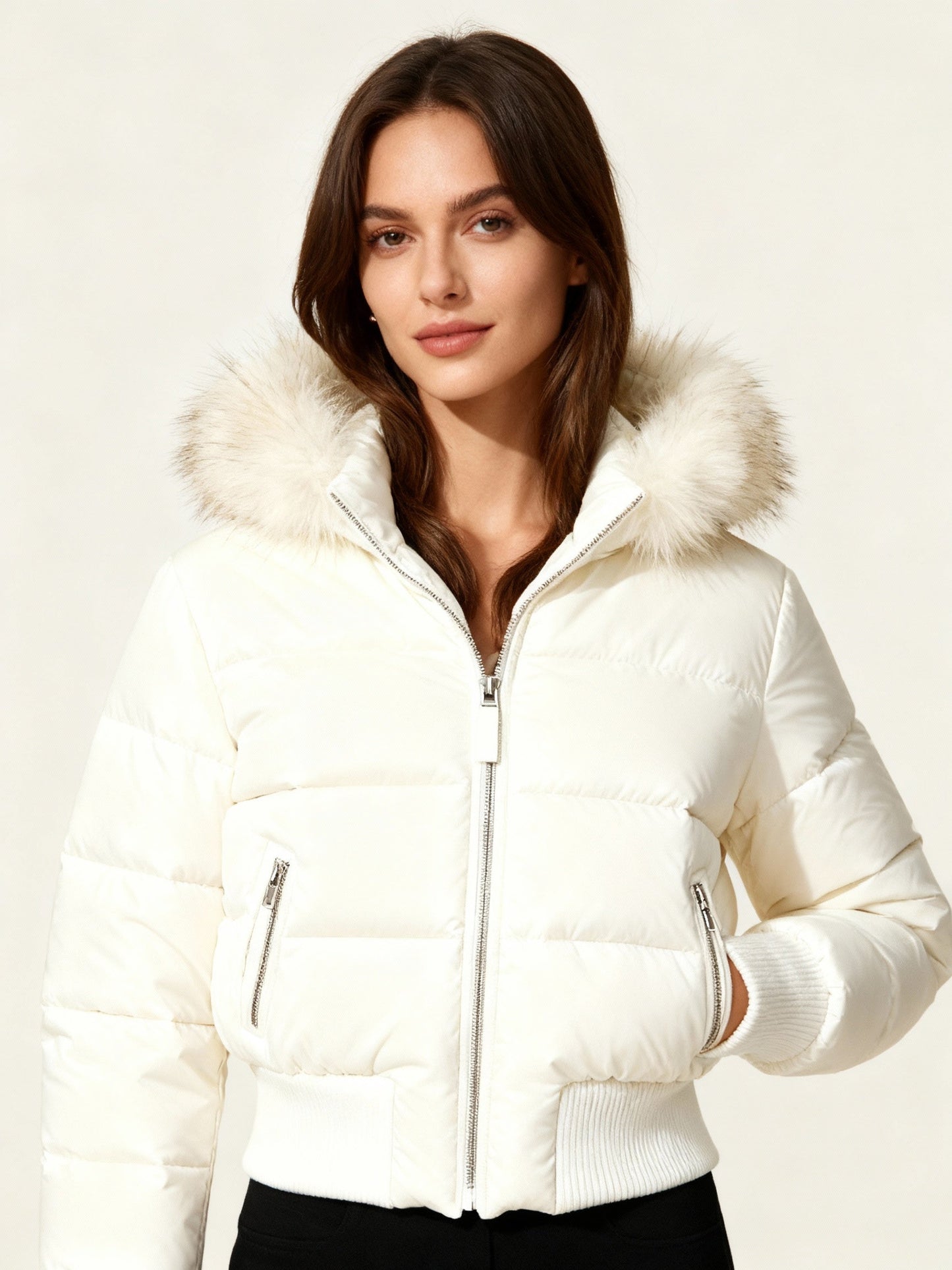 Damen Gestepptes Winterjacke – Warm, Leicht & Mit Abnehmbarer Kapuze | Stilzeits
