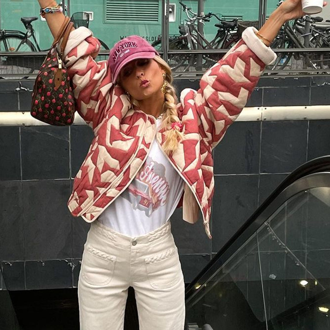 Stilzeits | Blumenmusterjacke mit Warmer Fütterung für Damen