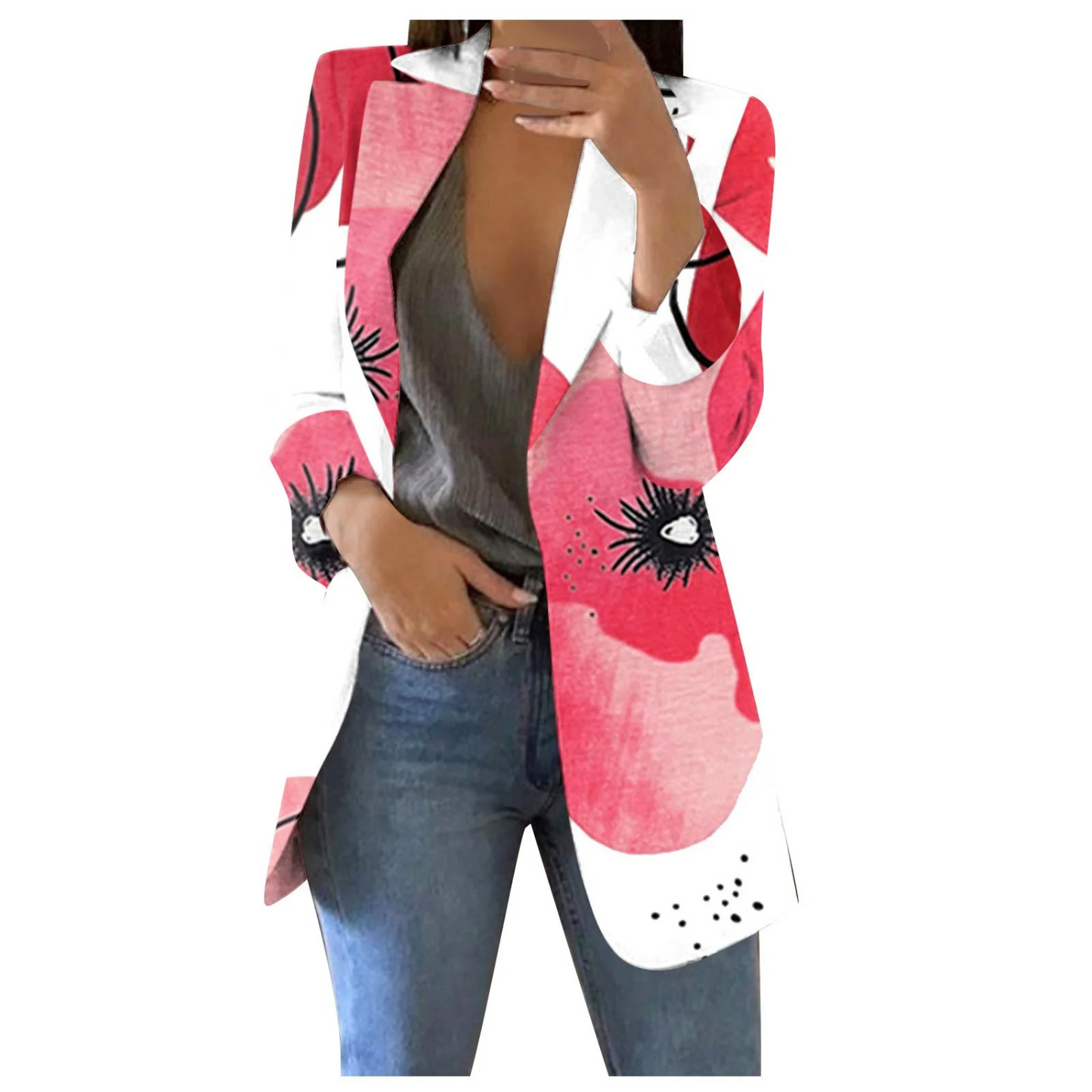 Stilzeits | Bedruckte Damen-Cropped-Blazer