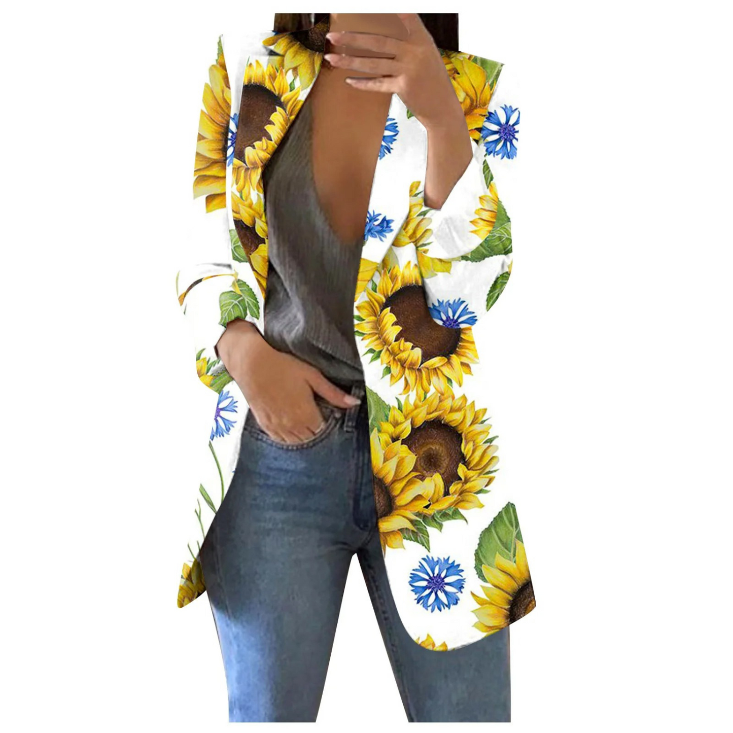 Stilzeits | Bedruckte Damen-Cropped-Blazer