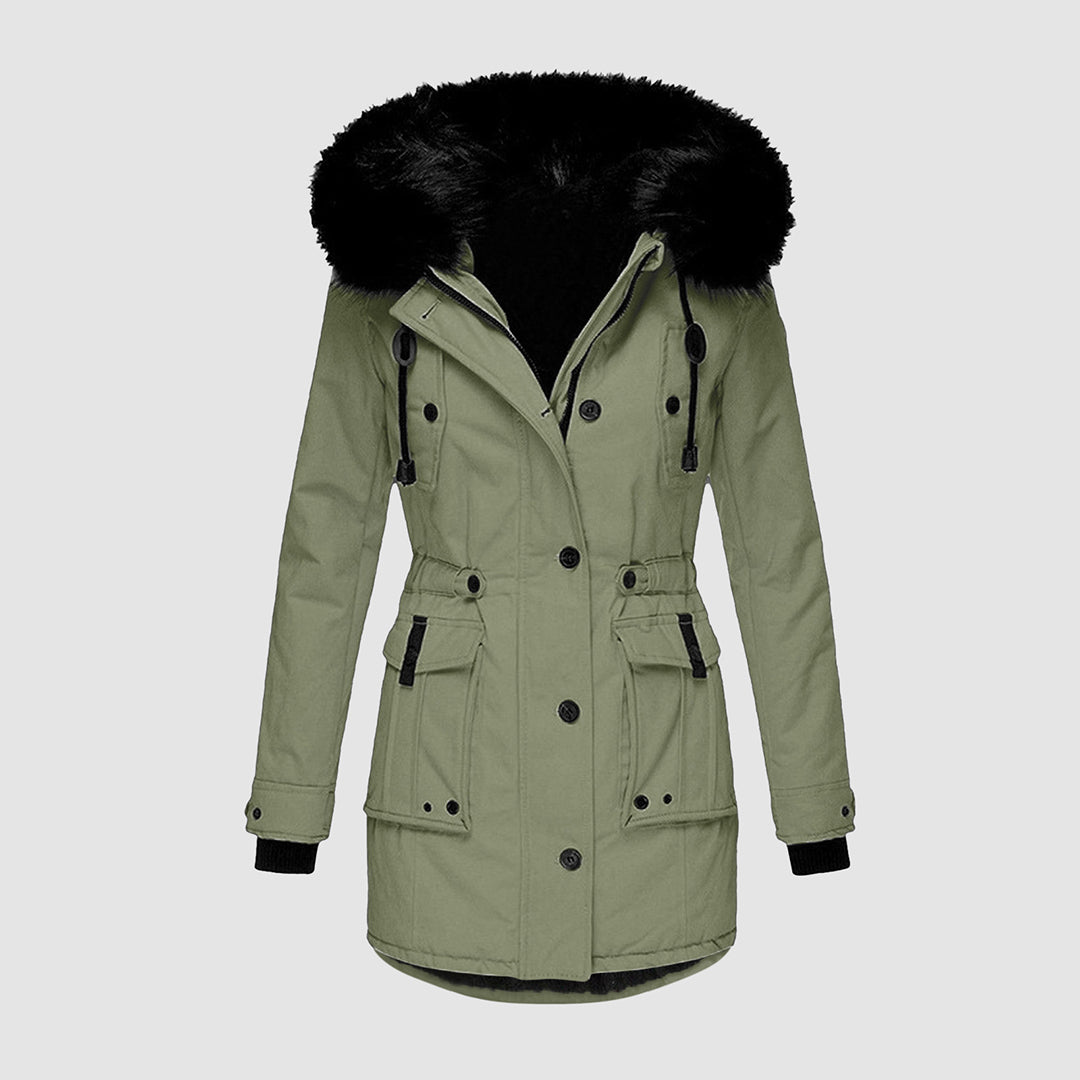 Stilzeits | Winterjacke mit Abnehmbarem Pelzkragen Polyester Warm und Stilvoll