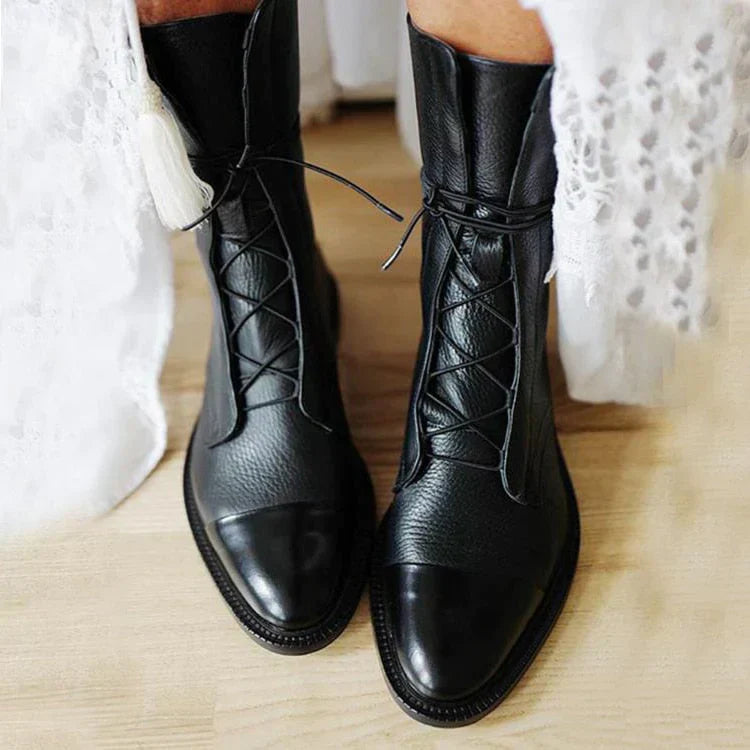 Stilzeits | Weinlese Look Stiefel mit Absatz