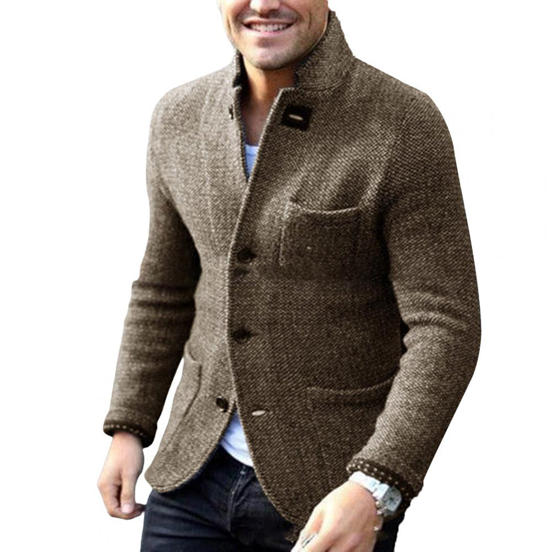 Herren Knopf-Cardigan - Stehkragen Lässiger Stil