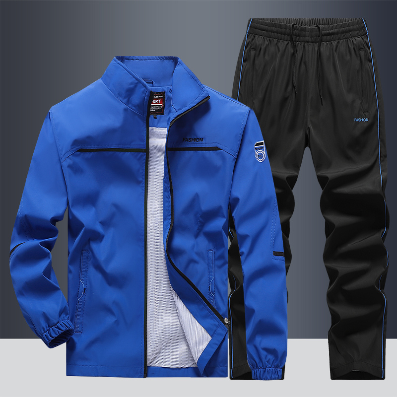 Herren Windbreaker-Stil Trainingsanzug-Set - Reißverschlussjacke & Jogginghose