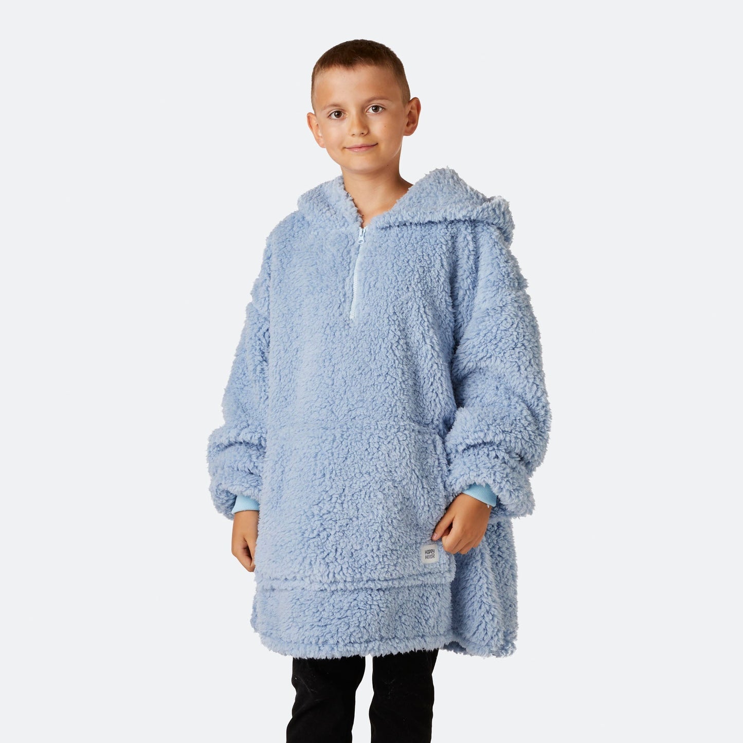 Blauer Sherpa HappyHoodie Kinder - Stilzeits