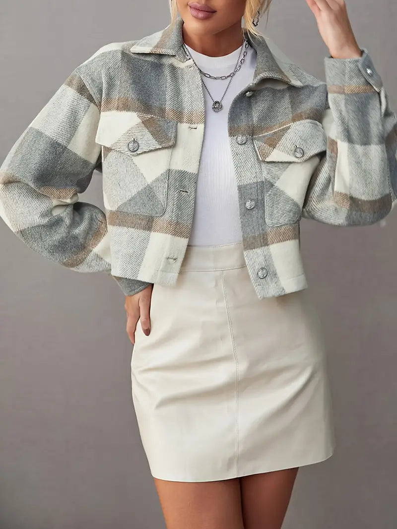 Shiveta Blazer: Eleganter Jacquard-Polyester-Blazer mit Pattentaschen