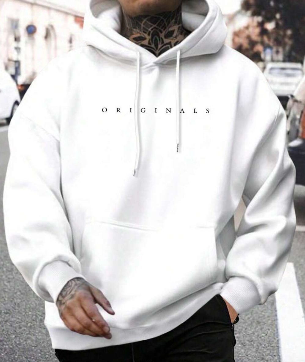 Herren Hoodie mit Grafikdruck - Oversized Passform mit Kängurutasche