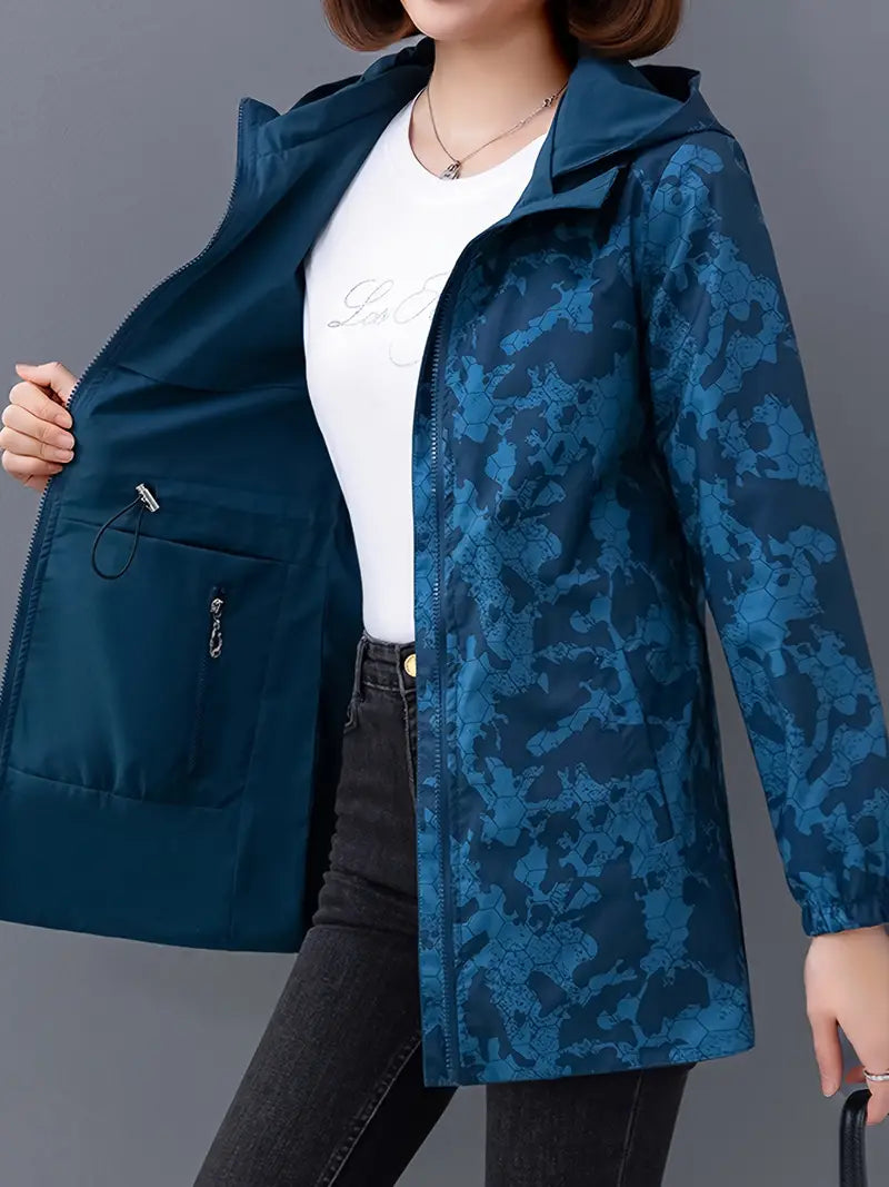 Shilune:  Lockere Langarm-Kapuzenjacke mit Kordelzug für Outdoor-Aktivitäten