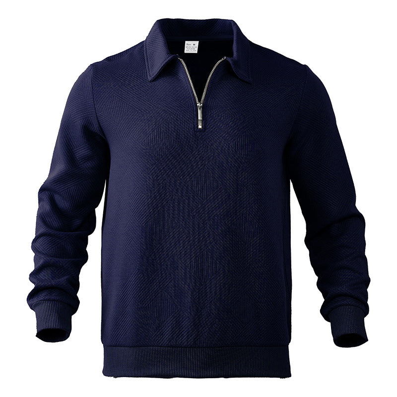 Herren Winter Polopullover | Halber Reißverschluss