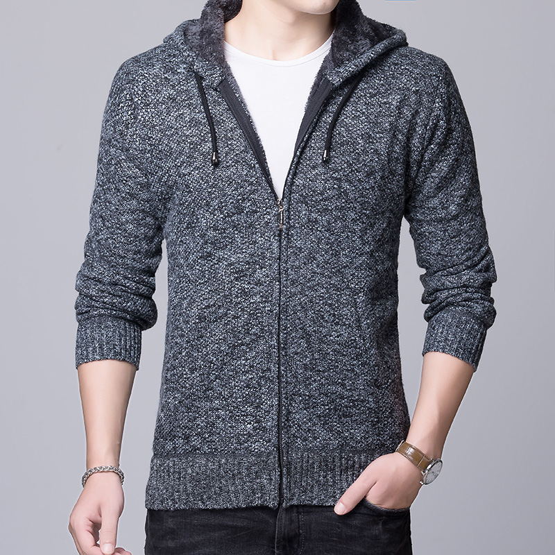 Herren gemütliche Kapuzenjacke mit fleecegefüttertem Innenleben Stilzeits