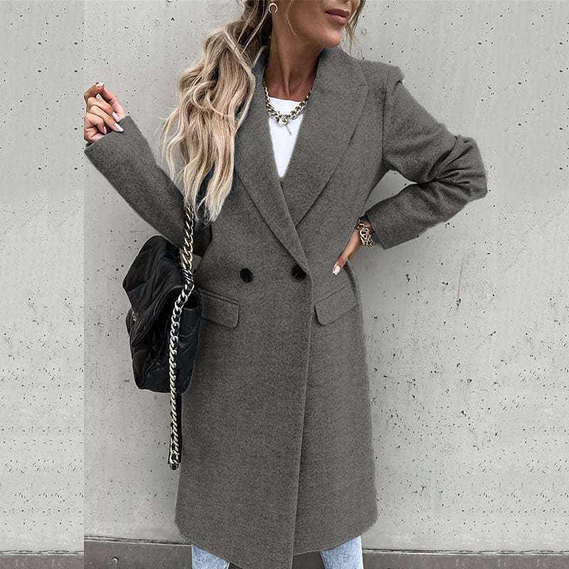 Damen eleganter Wollmantel im Oversized-Stil Stilzeits