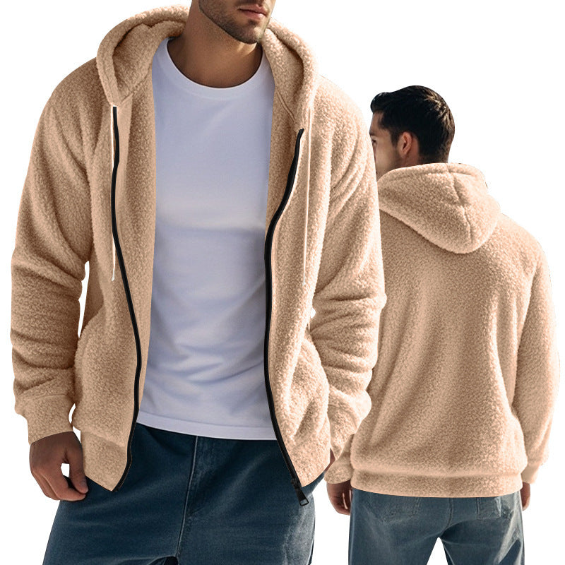 Herren Fleece Hoodie mit Kängurutasche und praktischem Reißverschluss Stilzeits
